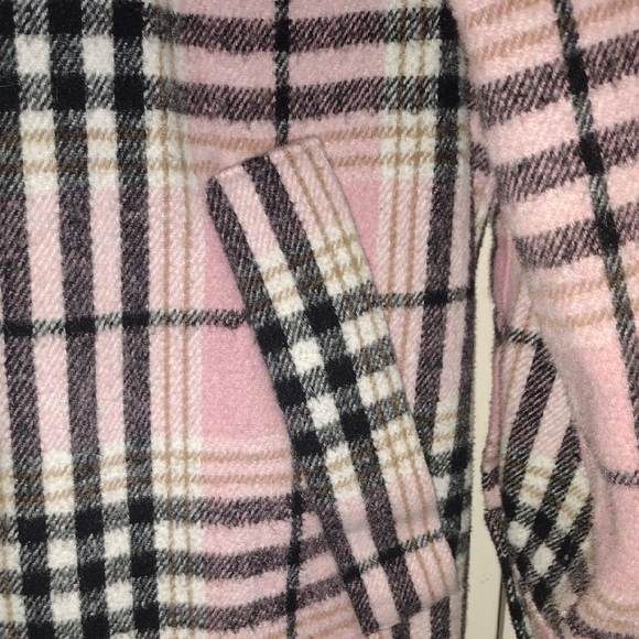 Fashion Nova Pink Plaid Longline Jacket - Picture 6 of 9
